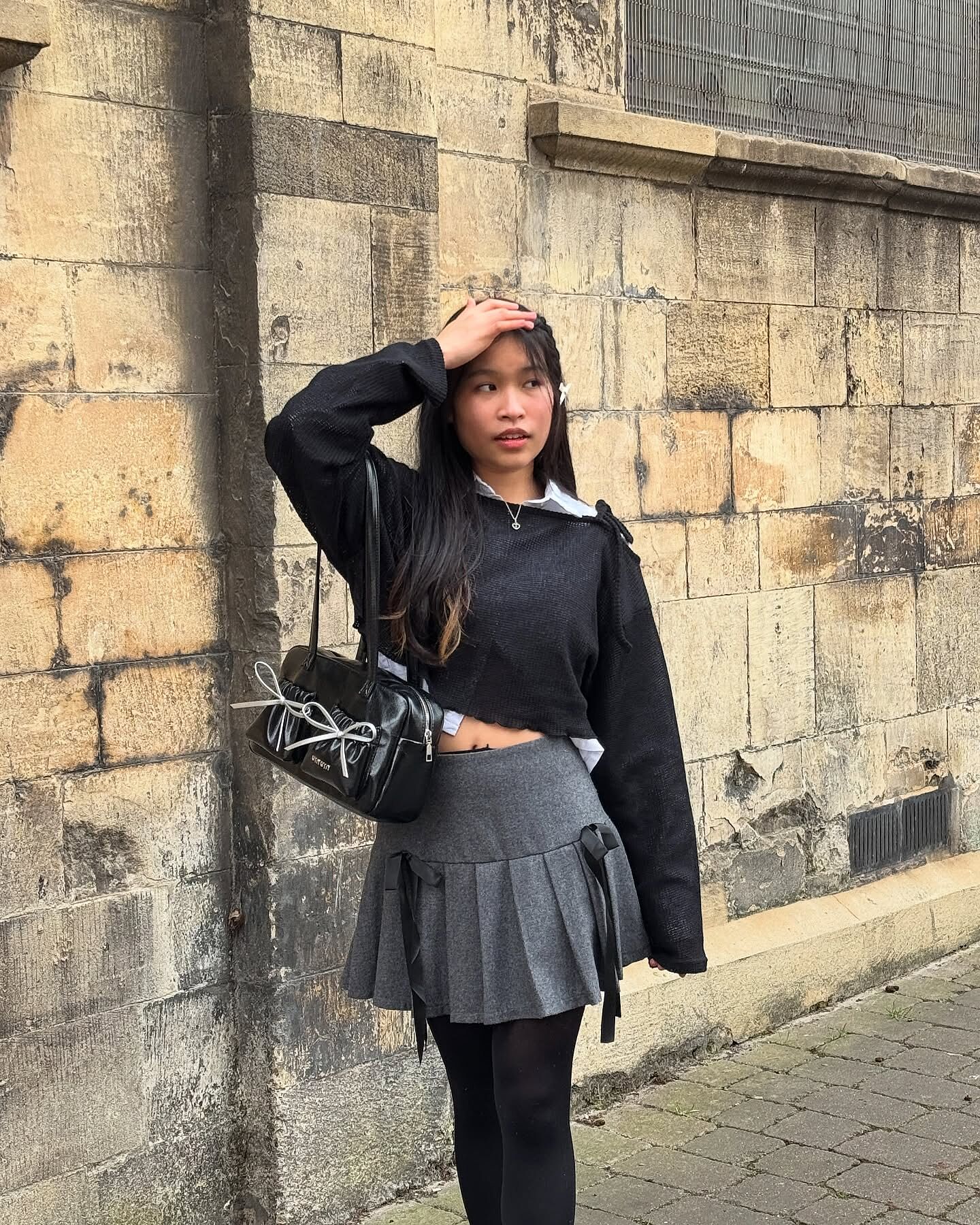 Ribbon Pleated Mini Skirt IS402 - Korean Women's Fashion