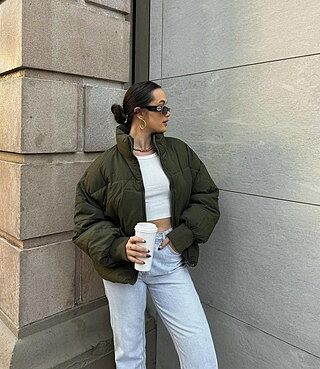 Edric Puffer Jacket - Olive - Petal 