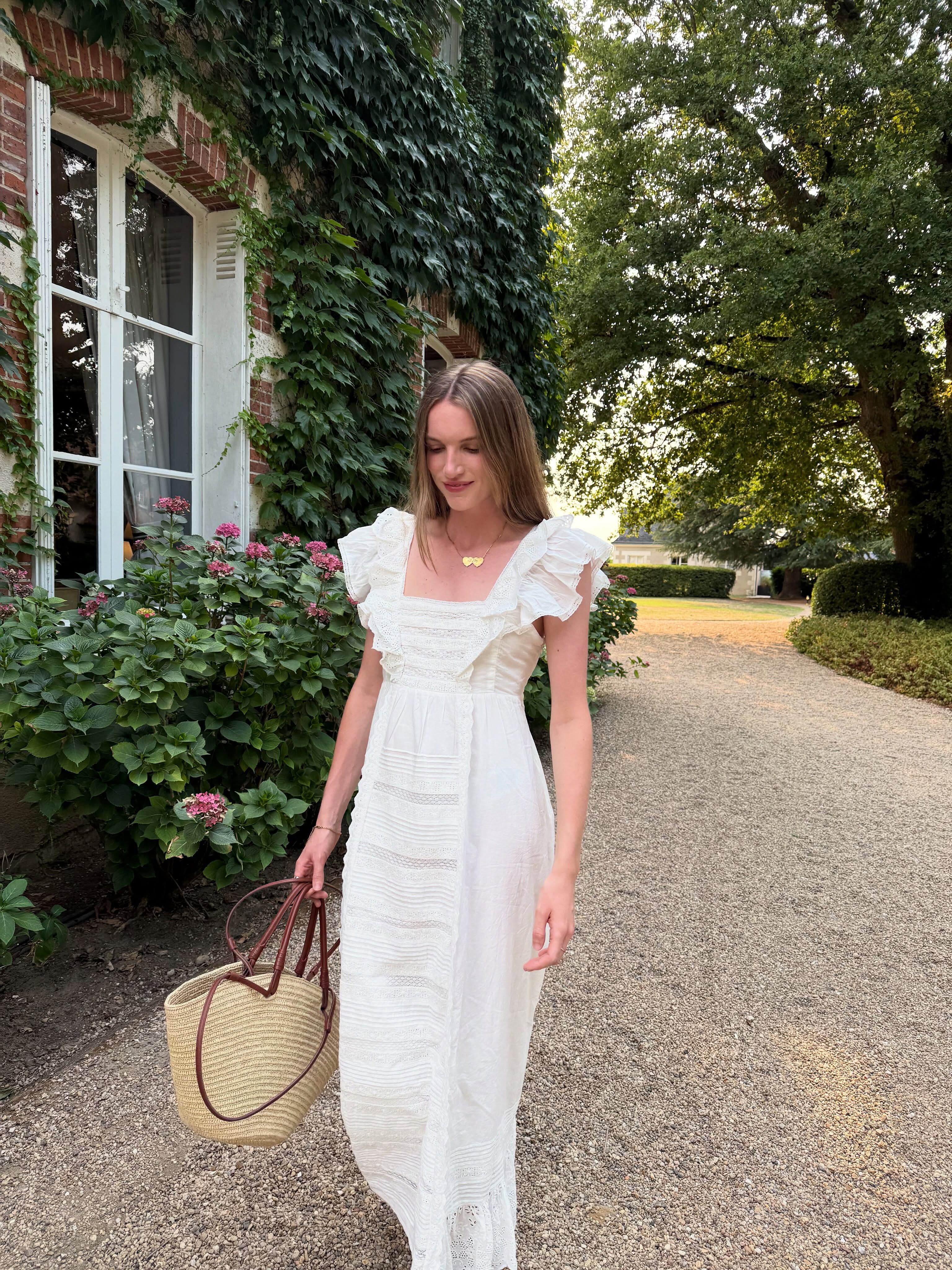 Delaney Cotton Midi Dress in White | RIXO USA ⋆ Delaney Cotton Midi Dress in White | RIXO USA ⋆