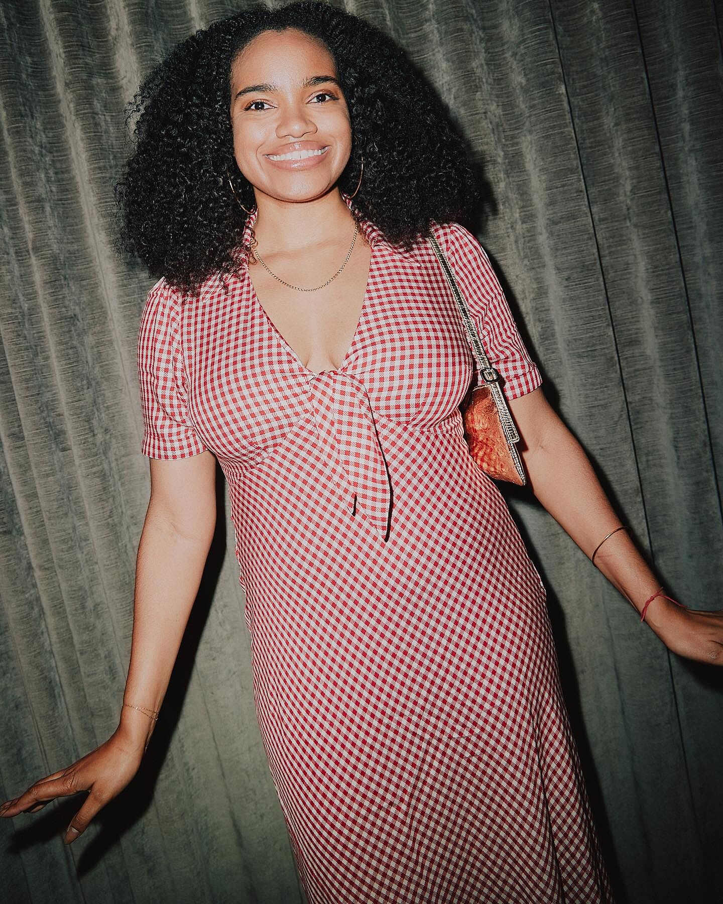 Anais Midi Dress in French Check Red | RIXO USA ⋆