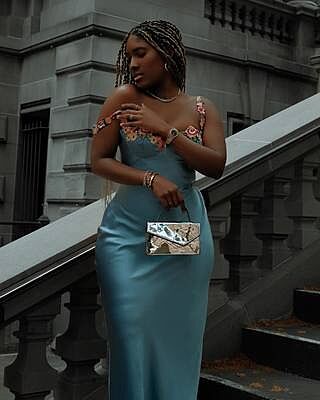blue dress gold dress debate Sleeveless 3D Floral Appliqué Trumpet Gown by Badgley Mischka main image 0