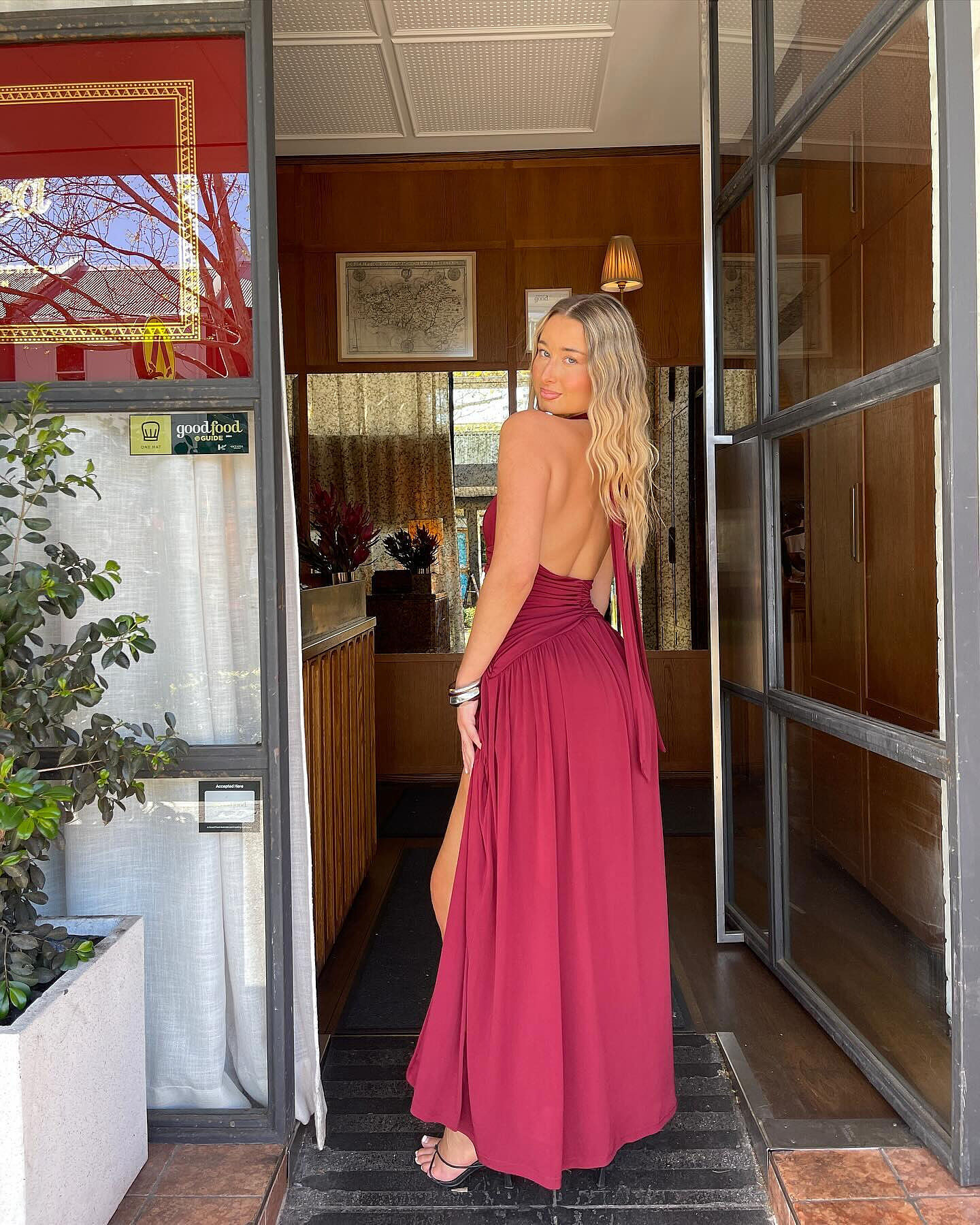 audrey off the shoulder dress Brown Off Shoulder Georgette Maxi Dress