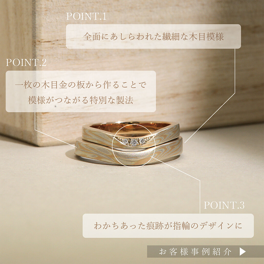 結婚指輪「木目金V字」 | 結婚指輪・婚約指輪の杢目金屋