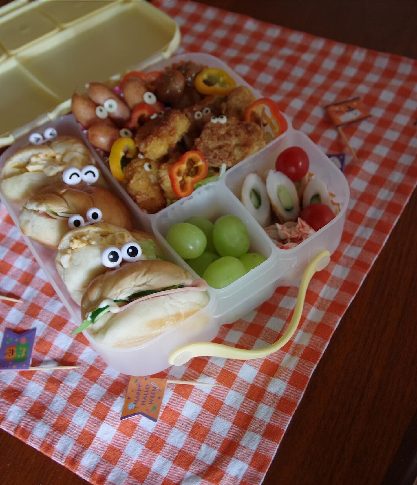 手作り☆ランチタイムグッズ6点☆お弁当袋&ランチマット&トリオ