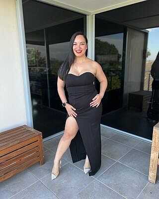 Oriella Maxi Dress - Panelled Thigh Split Strapless Dress in Black