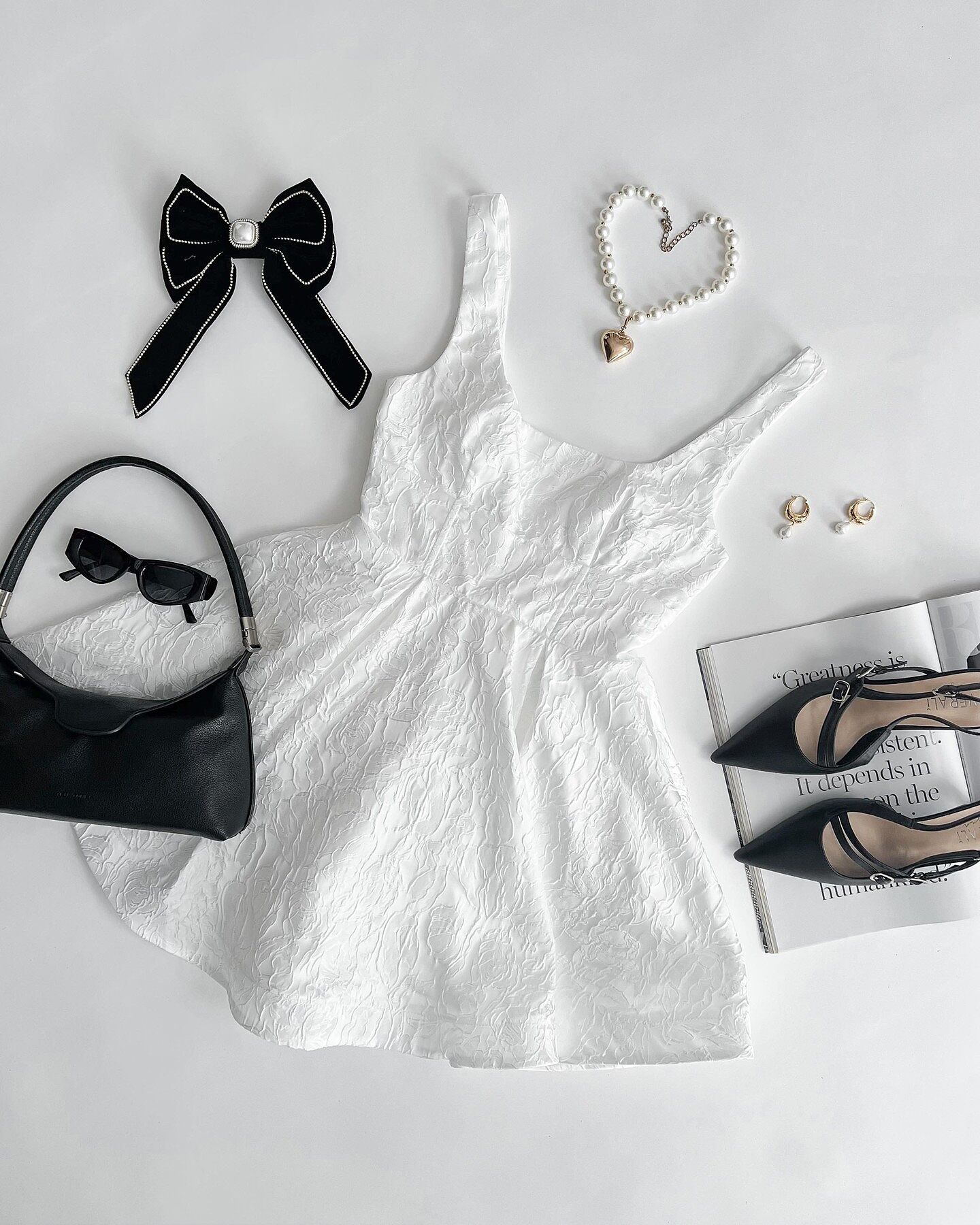 acka ♡ jacquard mini dress（white） Jessica Jacquard Mini Dress - White | Fashion Nova