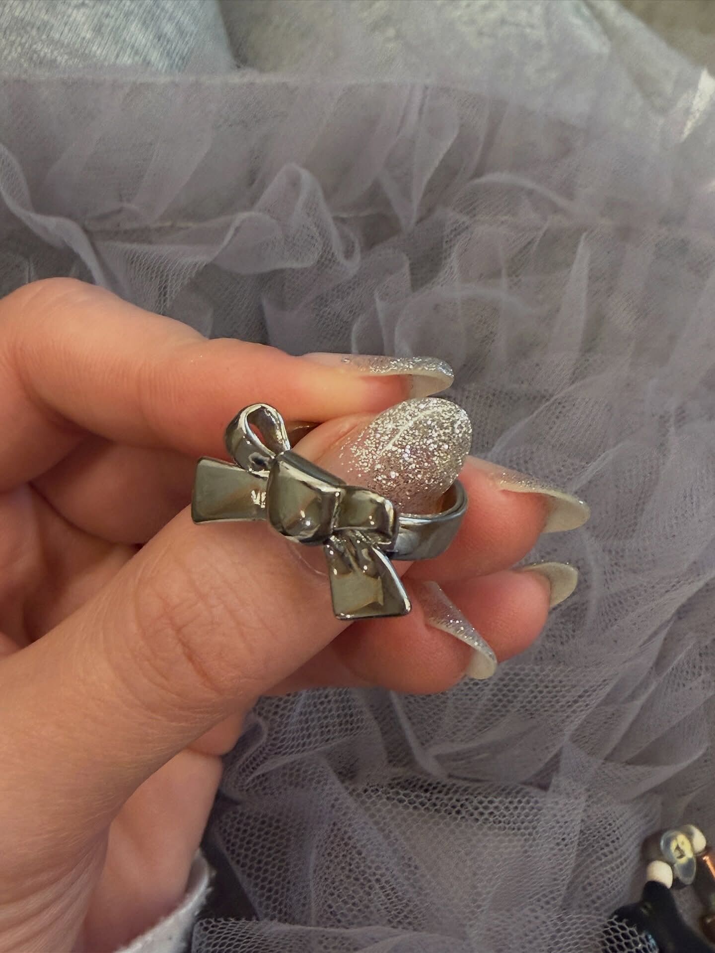 Made to order ✶ silver925 ) Real ribbon ring(big) – 33club