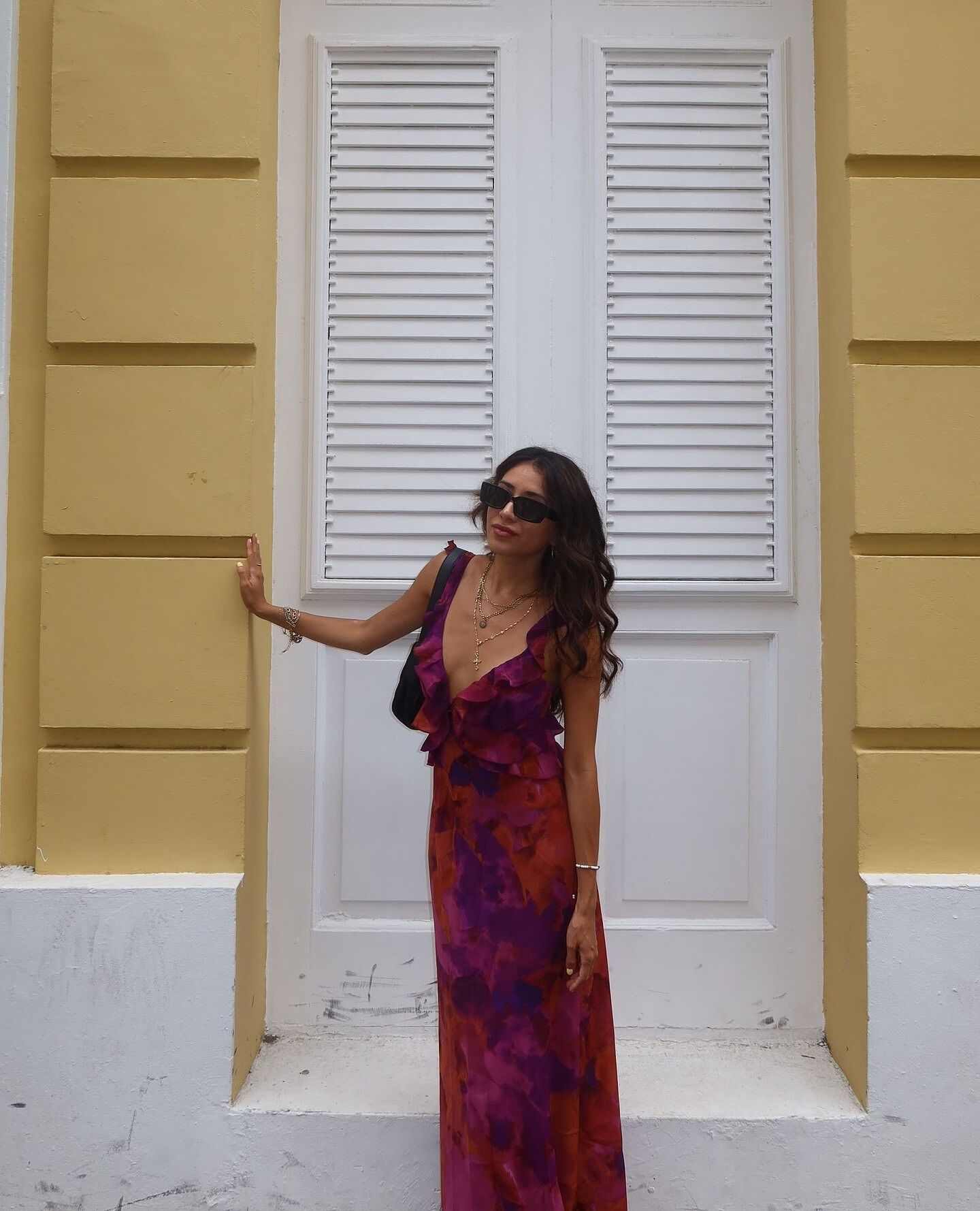 Second Chances Ruffle Trim Maxi Dress Flowers Dark Rose– Selfie Leslie