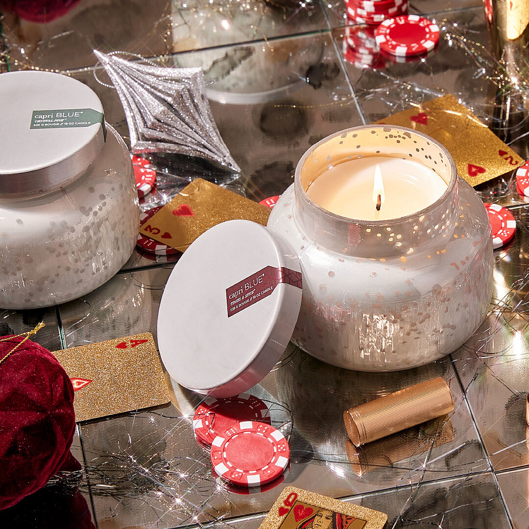 精霊シーグラス #3270(48) Crystal Pine Holiday Mercury Signature Candle | Capri Blue