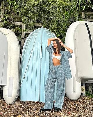 JEAN SHIRT GEOMETRIC PRINT