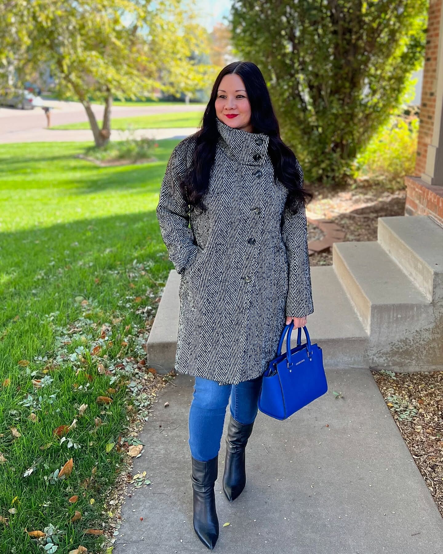 Marlo Cocoon Coat - Black/Brown Herringbone – Universal Standard