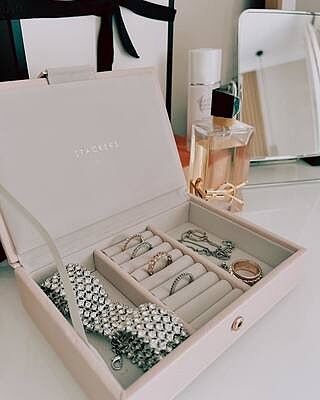 Blush & Champagne Gold Mini Jewellery Box Lid