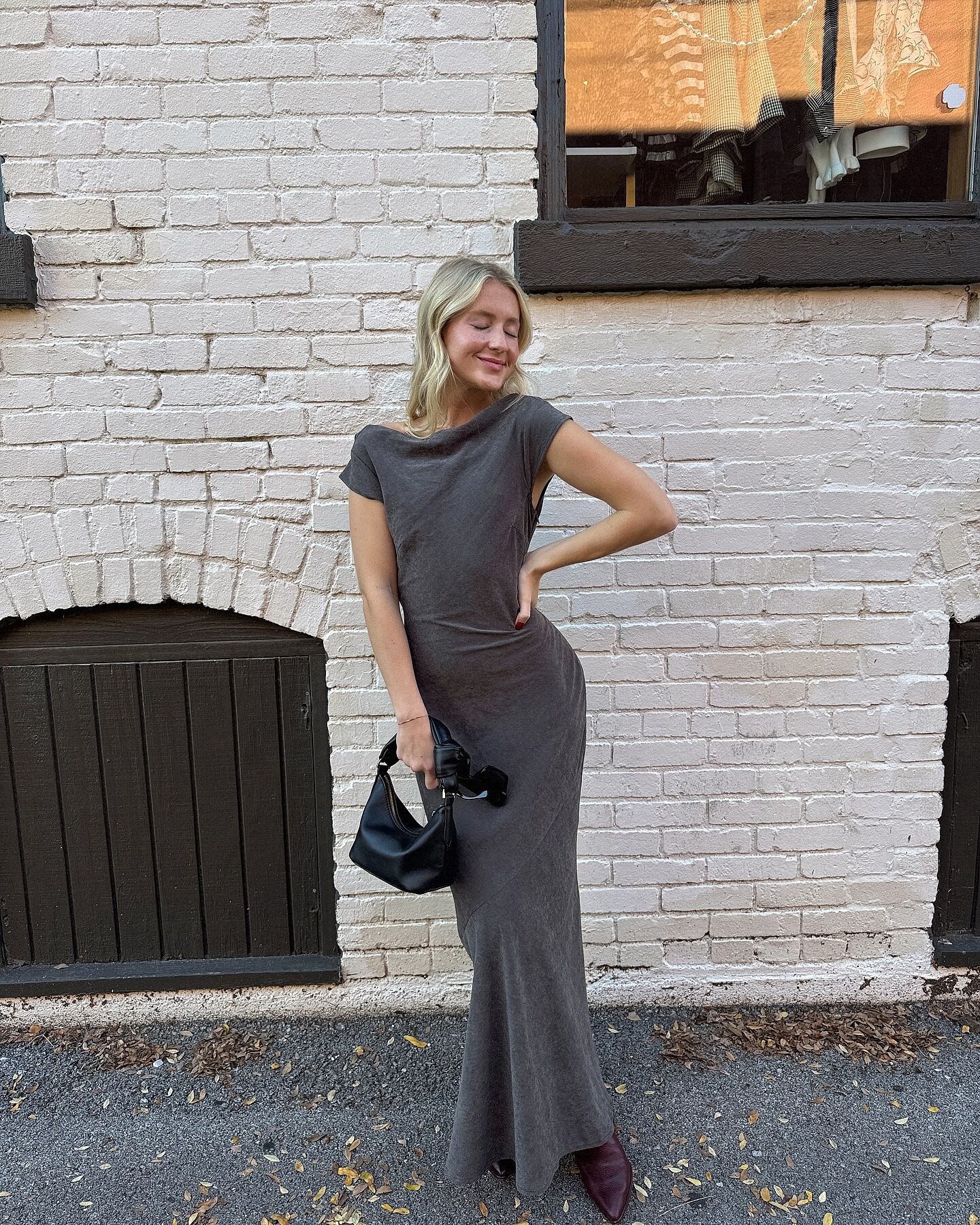 Maysa Cowl Back Maxi Dress Charcoal | Selfie Leslie