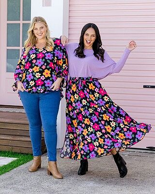 Natalie Long Sleeve Top in Bloomie