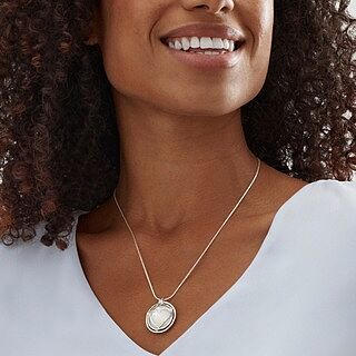 Sterling Silver Mother-of-Pearl Heart Pendant Necklace