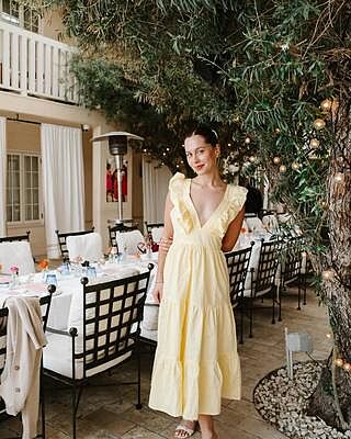 black linen fit and flare dress Kite Linen Dress