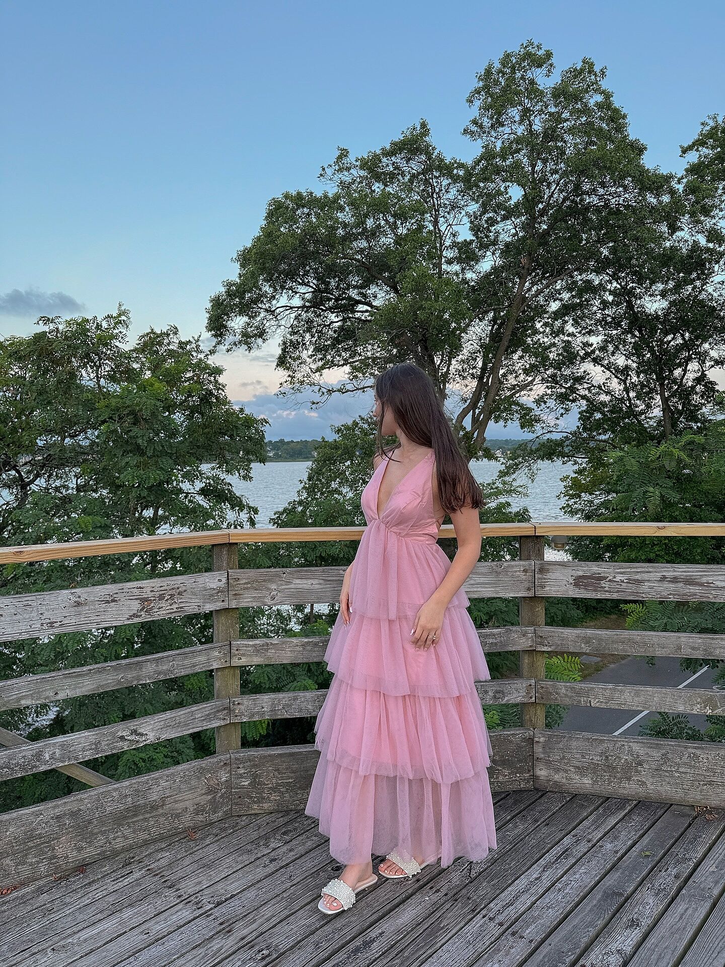 Auguste Tiered Frill Strappy Back Dress Blush | Selfie Leslie