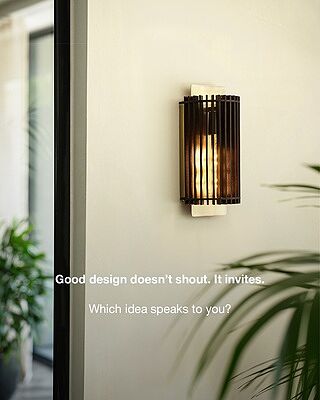 Rift Slatted Wooden Wall Light - Dark