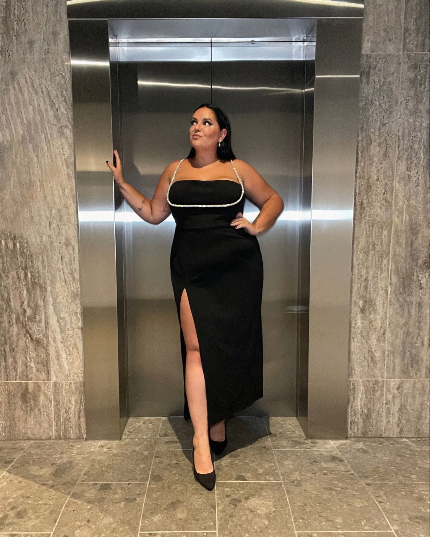 Sharley Midi Dress - Diamante Detail Pencil Dress in Black | Showpo USA Sharley Midi Dress - Diamante Detail Pencil Dress in Black | Showpo USA