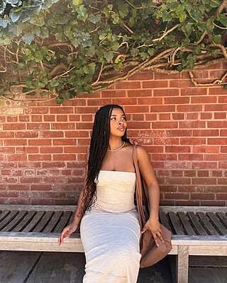 oscar midi dress brown Women's The Main Idea Cocoa Brown Sleeveless Pleated Structured Midi Dress | Size: L main image 0