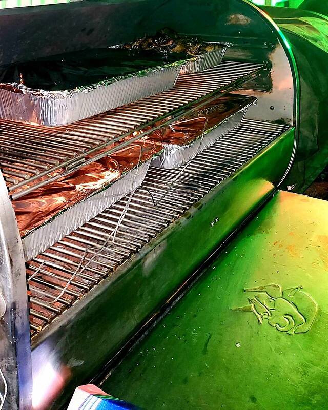 Long night grillin 3 briskets for my Tuesday Lunch Plate Sale just at the 160 stall and now wrapped for the next few hours as it gets up to internal temp needed and I get at least a 2 hour power nap ... See you all in a bit .....