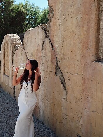 Prosecco White Rosette Frill Maxi Dress