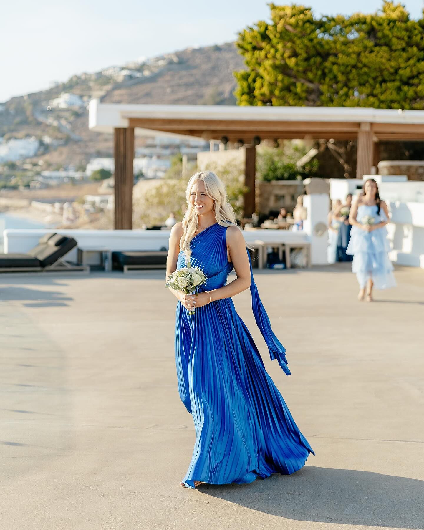 Laxmi Accordion Pleat Maxi Dress Royal Blue– Selfie Leslie