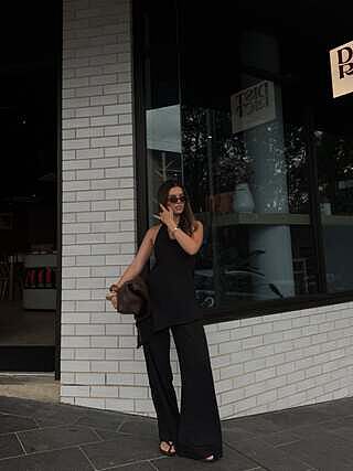 Emorisa Mid Rise Chiffon Pant Black | Princess Polly
