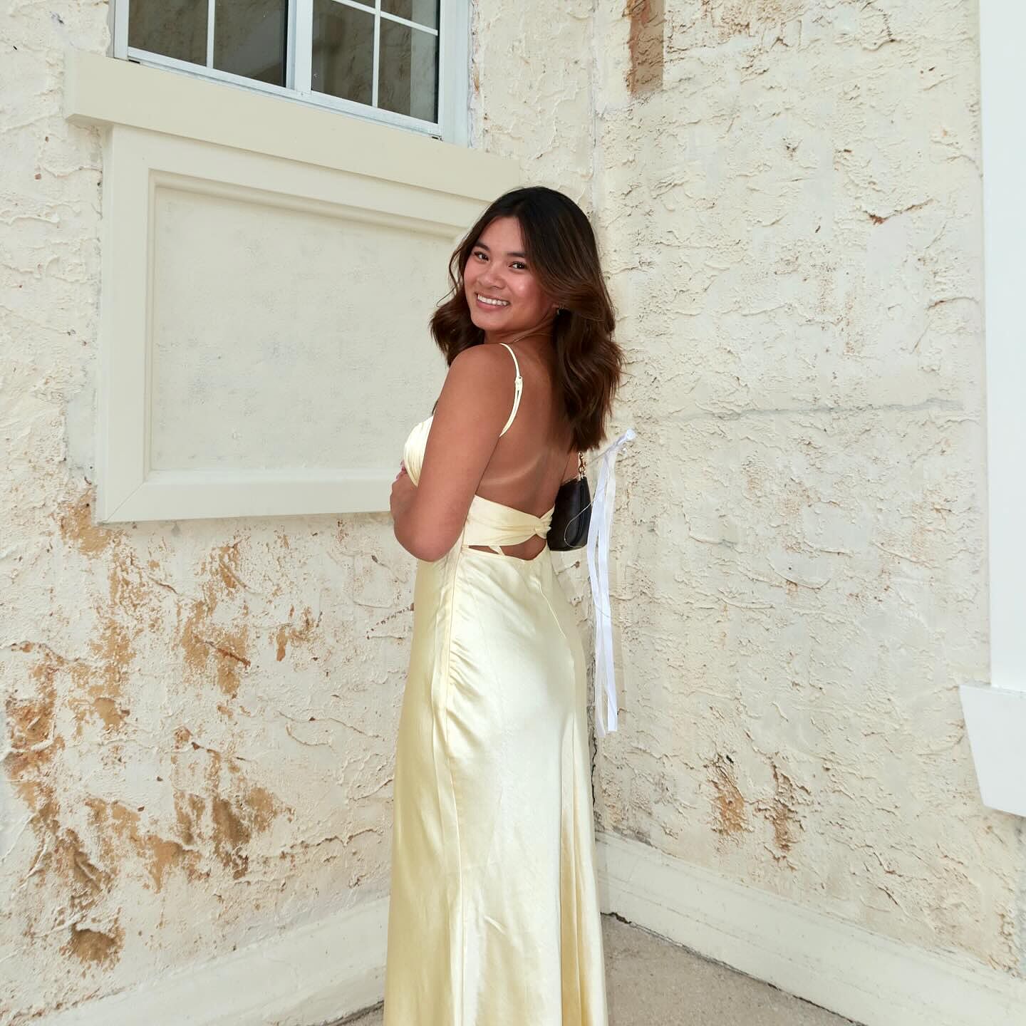 Shop the Nerida Twist Back Satin Maxi Dress Lemon