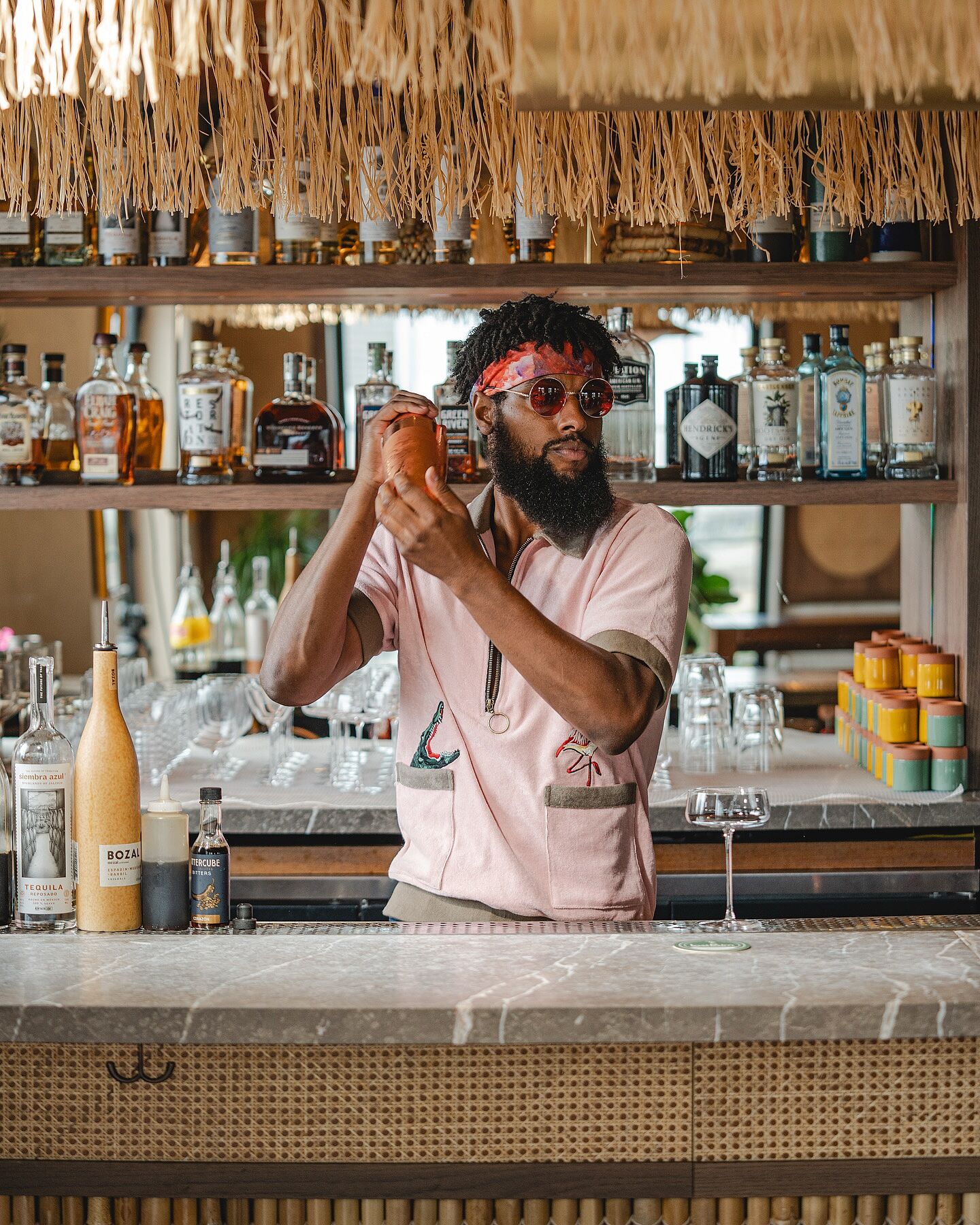 Flamingo Tartare' Terry Cloth Cabana Shirt – Tombolo Company