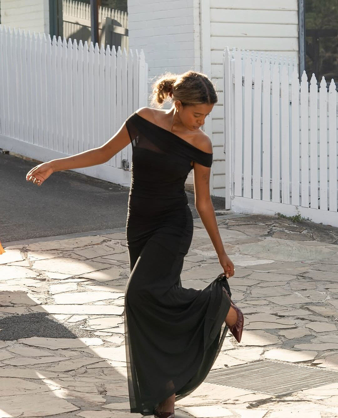lylah asymmetric neckline mesh maxi dress black Lylah Asymmetric Neckline Mesh Maxi Dress Floral Blue