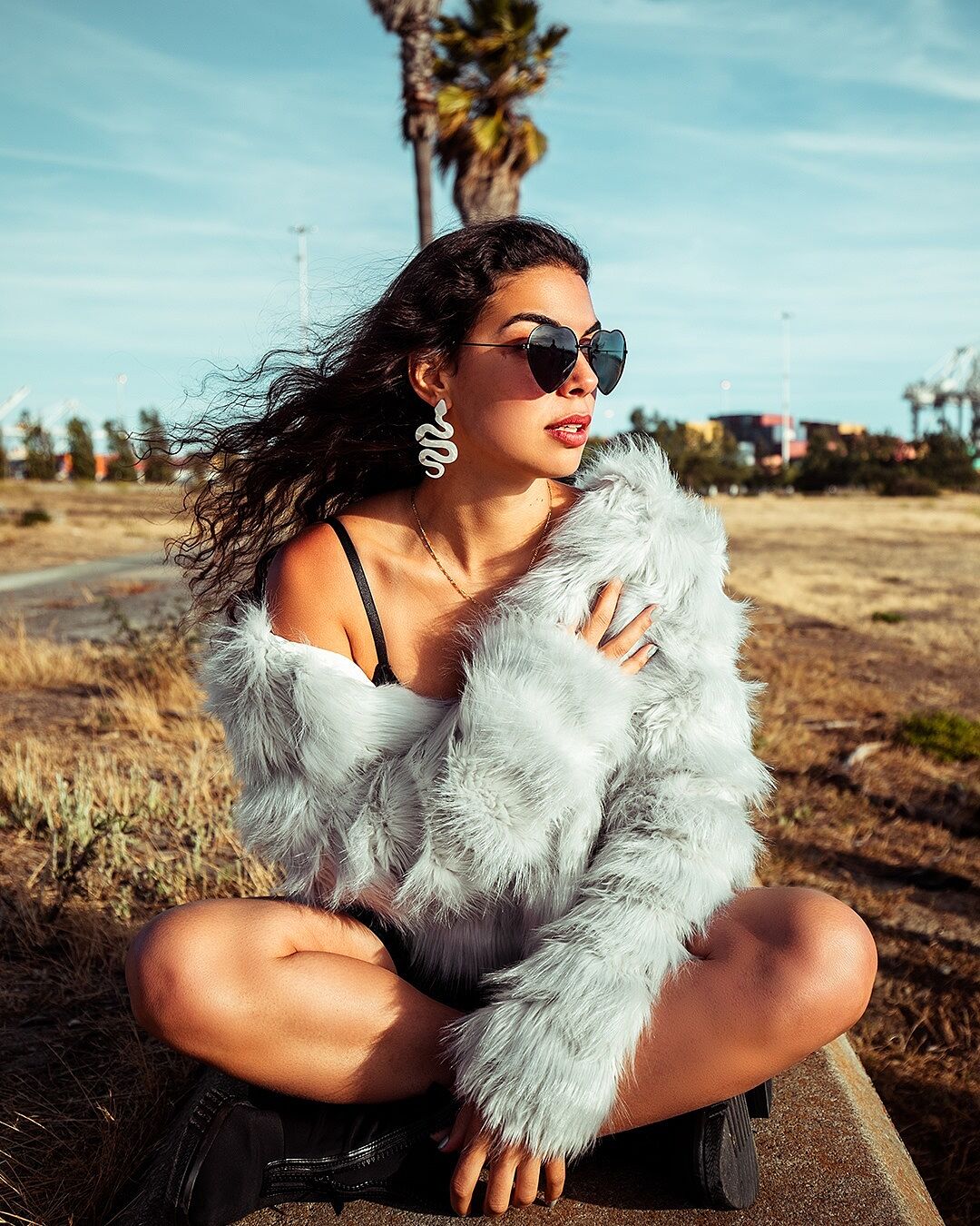 Faux Fur Bomber Jacket Womens Fluffy Rave Punk White Tundra Faux Fur Bomber Jacket Womens Fluffy Rave Punk White Tundra