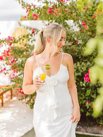 Prosecco White Rosette Frill Maxi Dress