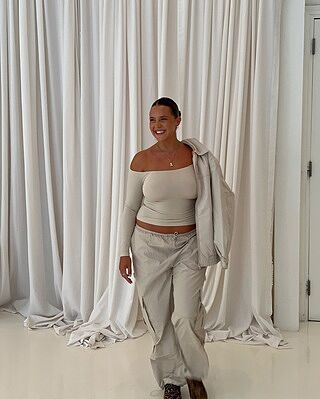 Vintage Cotton Off The Shoulder T-Shirt | White