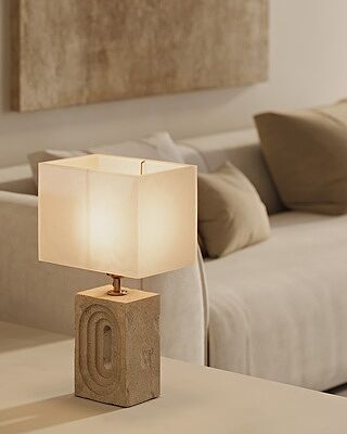 Travertine Rectangular Table Lamp