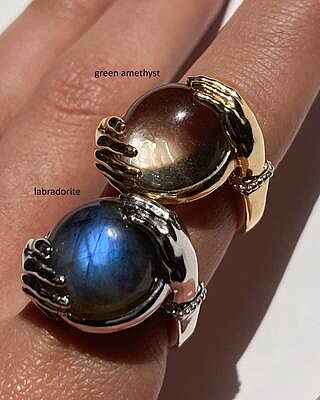 Green Amethyst Fortune Teller Ring