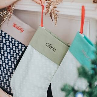 Navy Personalised Christmas Stocking