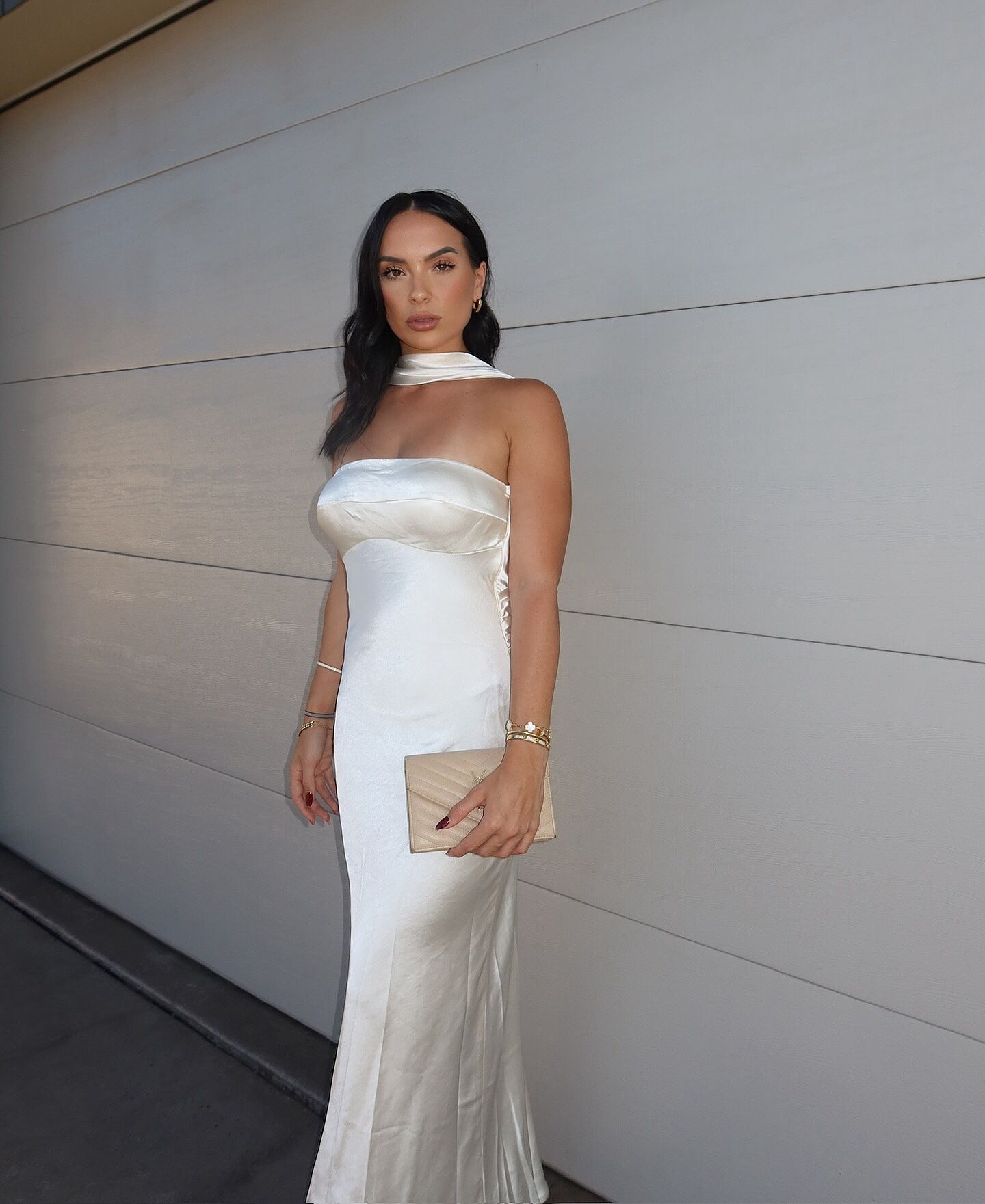 damsel reverse halter maxi dress oyster Steal her style ft. @corryntimm in the Damsel Reverse Halter Maxi    #selfieleslie #SLonyou #satin #eurosummer