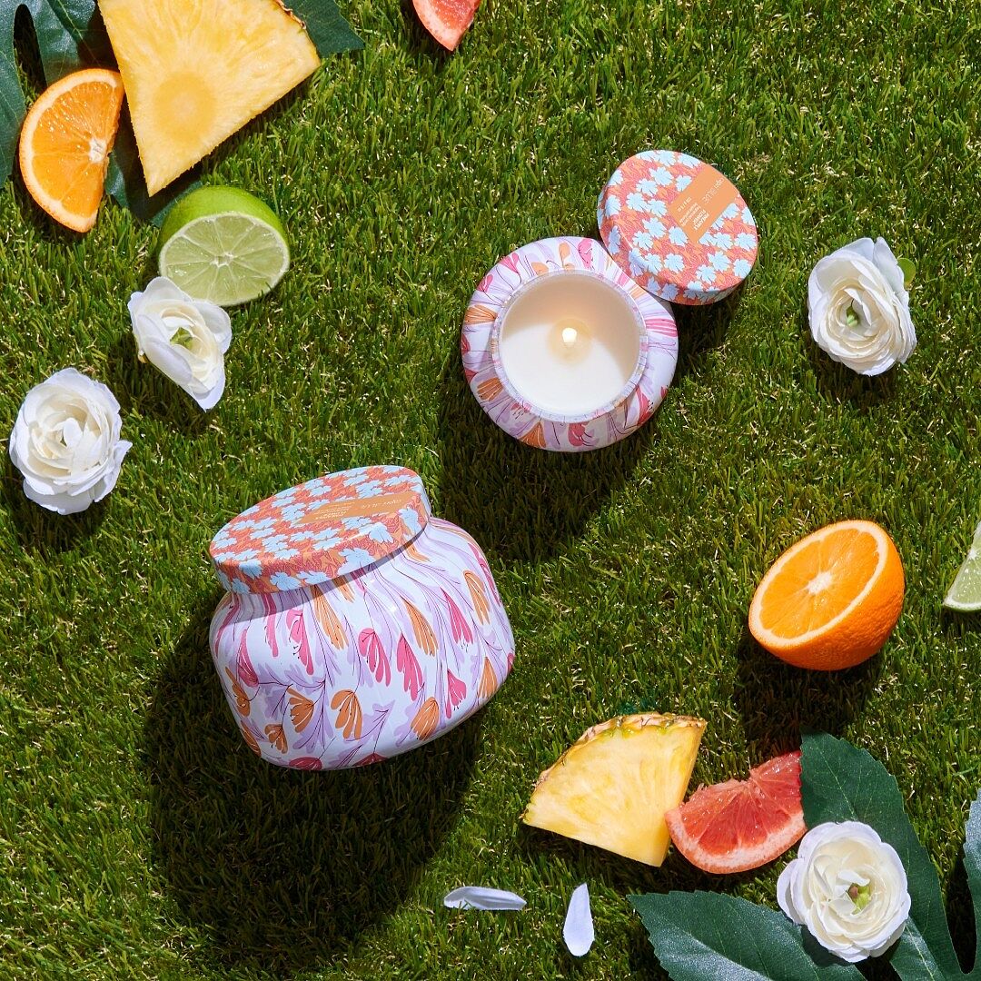 Pineapple Flower Pattern Play Signature Candle Candle 19 oz