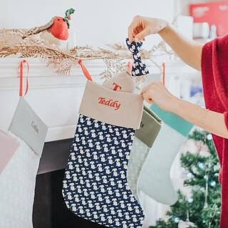 Navy Personalised Christmas Stocking