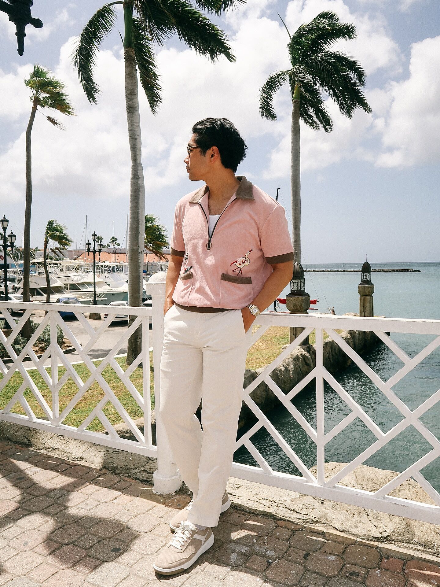 BEATER フラミンゴ柄 Flamingo Tartare' Terry Cloth Cabana Shirt – Tombolo Company