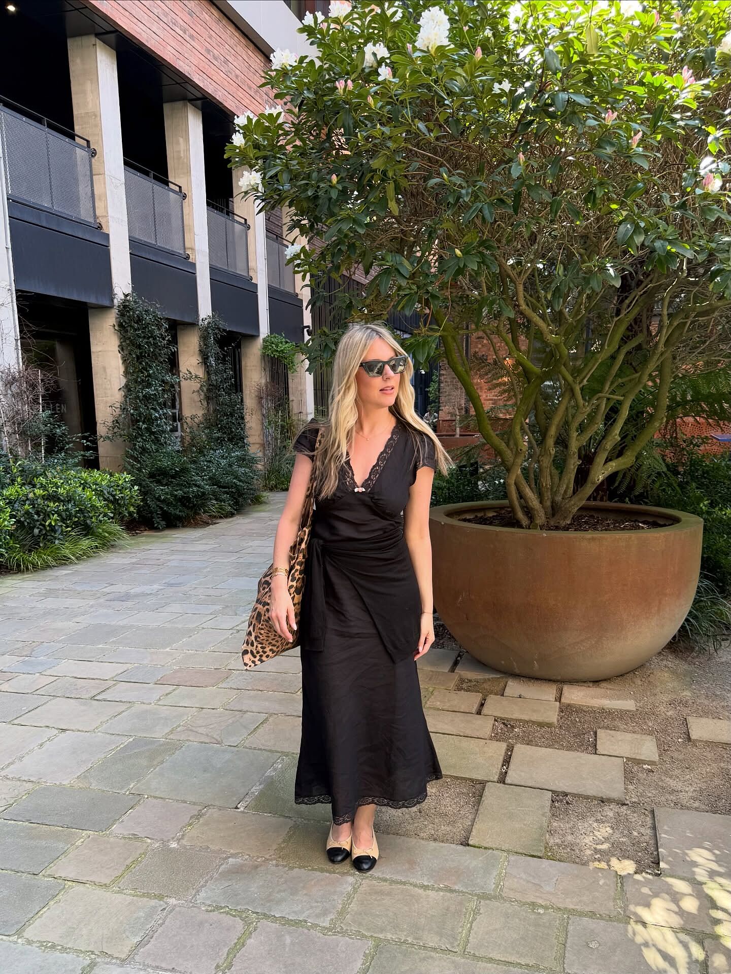 Clarice Midi Dress in Polka Dot Navy | RIXO ⋆