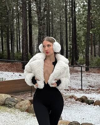 St Moritz Notch Lapel Fur Jacket White | Selfie Leslie