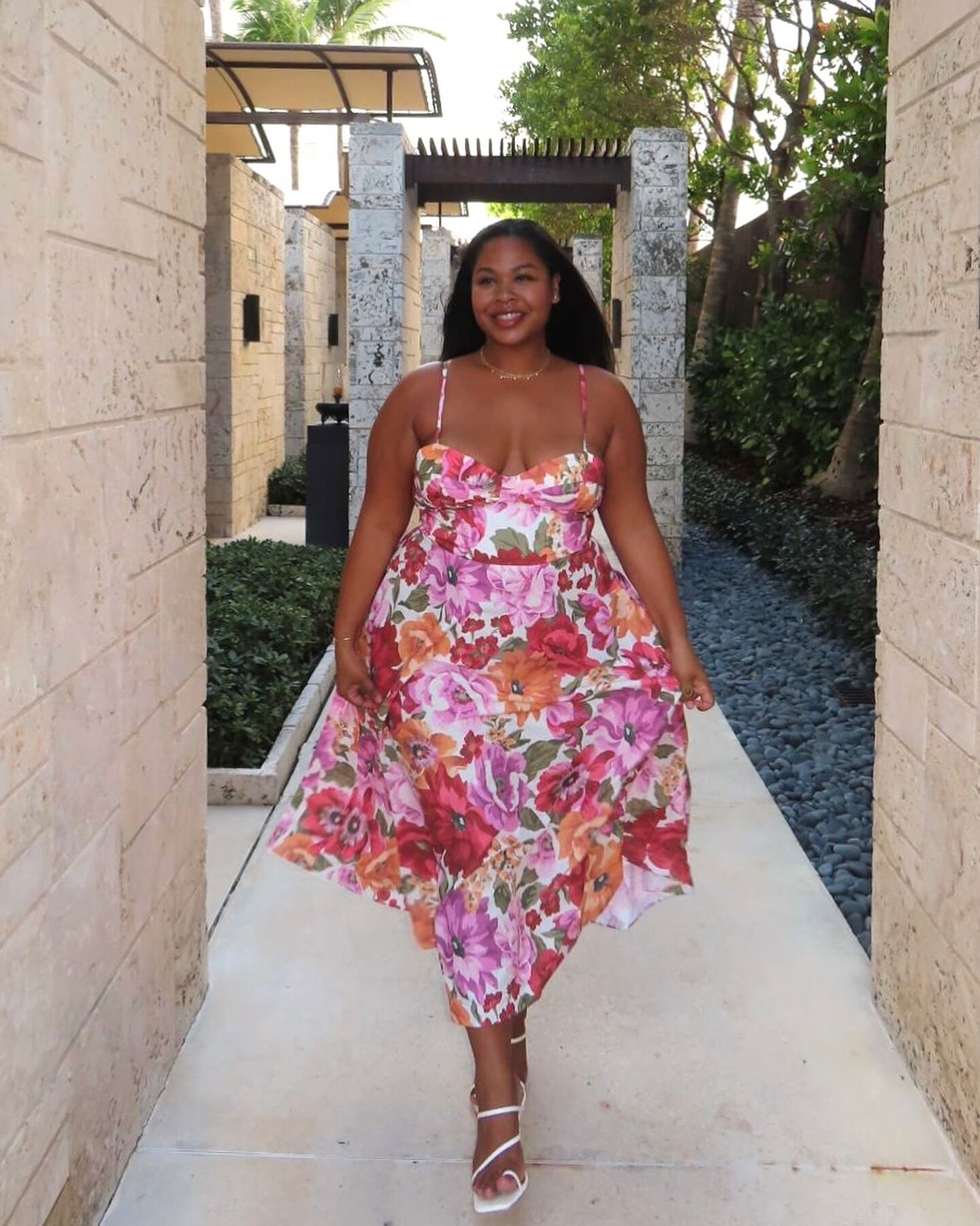 Robertson Midi Dress - Strappy Sweetheart Bustier Flare Dress in Spring  Floral | Showpo USA