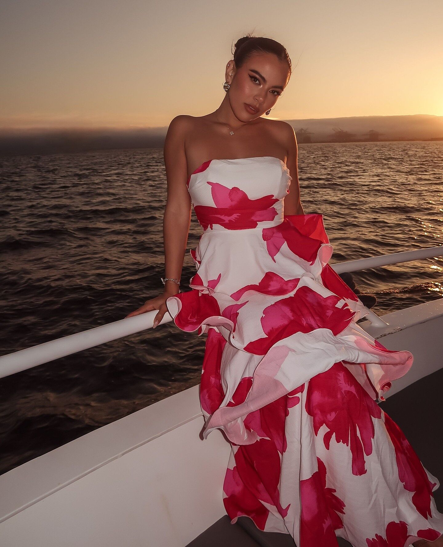 giavana strapless layered midi dress floral embossed cream Giavana Strapless Layered Midi Dress Floral Embossed Cream