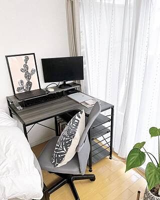 [90cm幅タイプ] コンパクトL字デスク merrily(メラリー) ディスプレイ棚付き