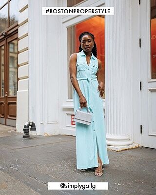 Beyond Travel Button Front Collared Maxi Dress - Blue Tint | Boston Proper
