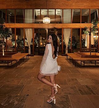 ワンピース theredthread S rhinestone dress white Catalina Rhinestone And Pearl Formal Mini Dress | Windsor