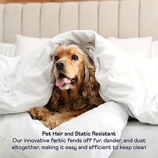 PupSheets™ Hair Resistant, Antimicrobial & Cooling Duvet Cover and Sham Set - White