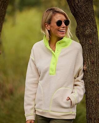 Palomino Pullover in Sherpa Fleece (Navy/Ice Blue) – Dudley Stephens